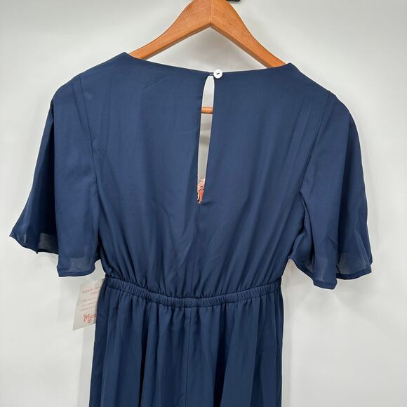 SHOW ME YOUR MUMU Emily Empire Waist Maxi Dress in Crisp Navy // XXS - Picture 9 of 10